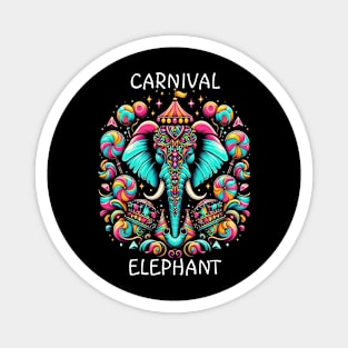 Vibrant Elephant: Face Painted Wonder Magnet